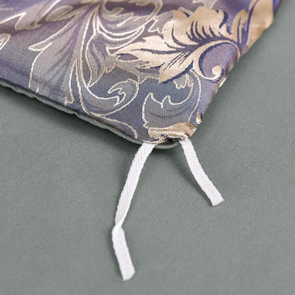 Satin Bettwäsche-Set Gold Blau Blumenmuster 200x220+80x80
