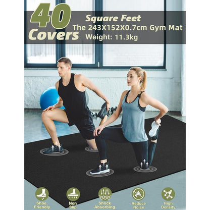 Fitnessmatte rutschfest extra groß 243x152cm PVC