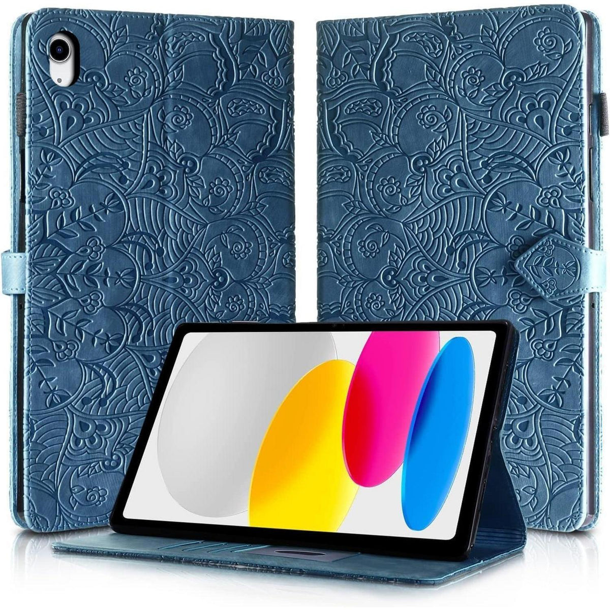 iPad 10. Generation Hülle mit Kartenfach & Standfunktion Blau