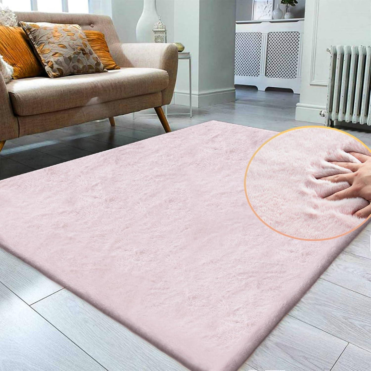 Flauschiger Fellteppich Rosa 120x180 cm - Kinderzimmer & Schlafzimmer