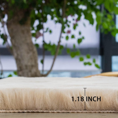 Runder Flauschteppich Beige 180cm – Kuschlig & Waschbar
