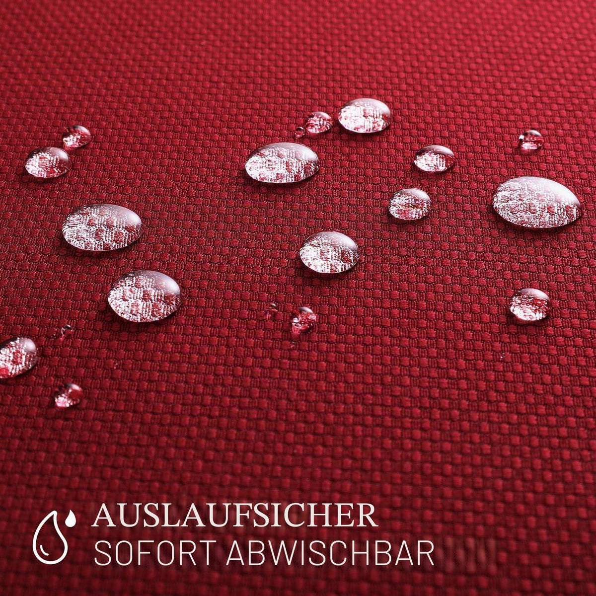 Rote Tischdecke geometrisch 150x210 cm – Jacquard & Flüssigkeitssicher