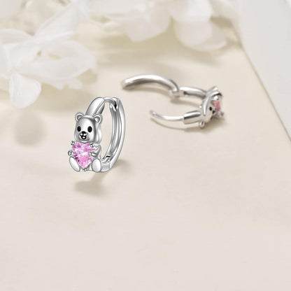 Creolen aus 925 Sterling Silber mit Tieranhänger und Zirkonia