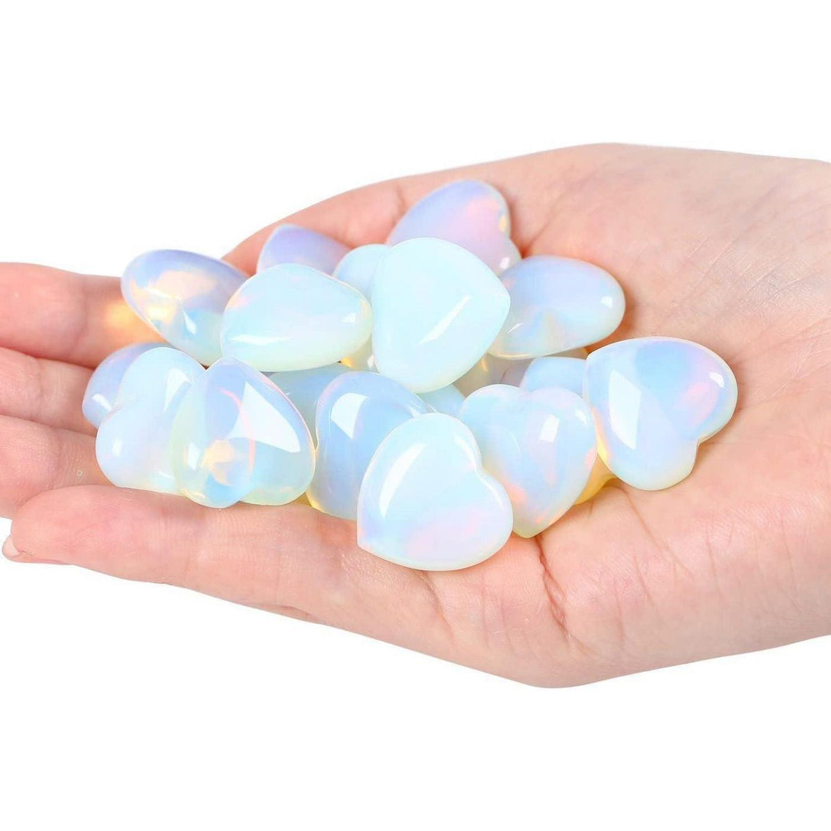 Herz Heilkristall Set aus Opalit | Glückssteine zur Meditation
