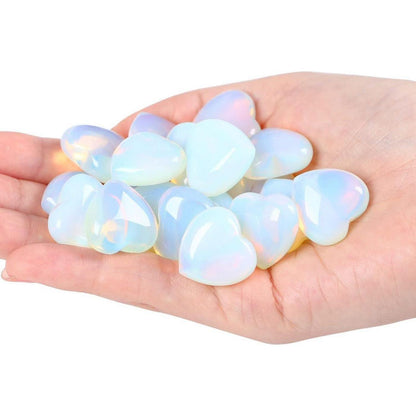 Herz Heilkristall Set aus Opalit | Glückssteine zur Meditation