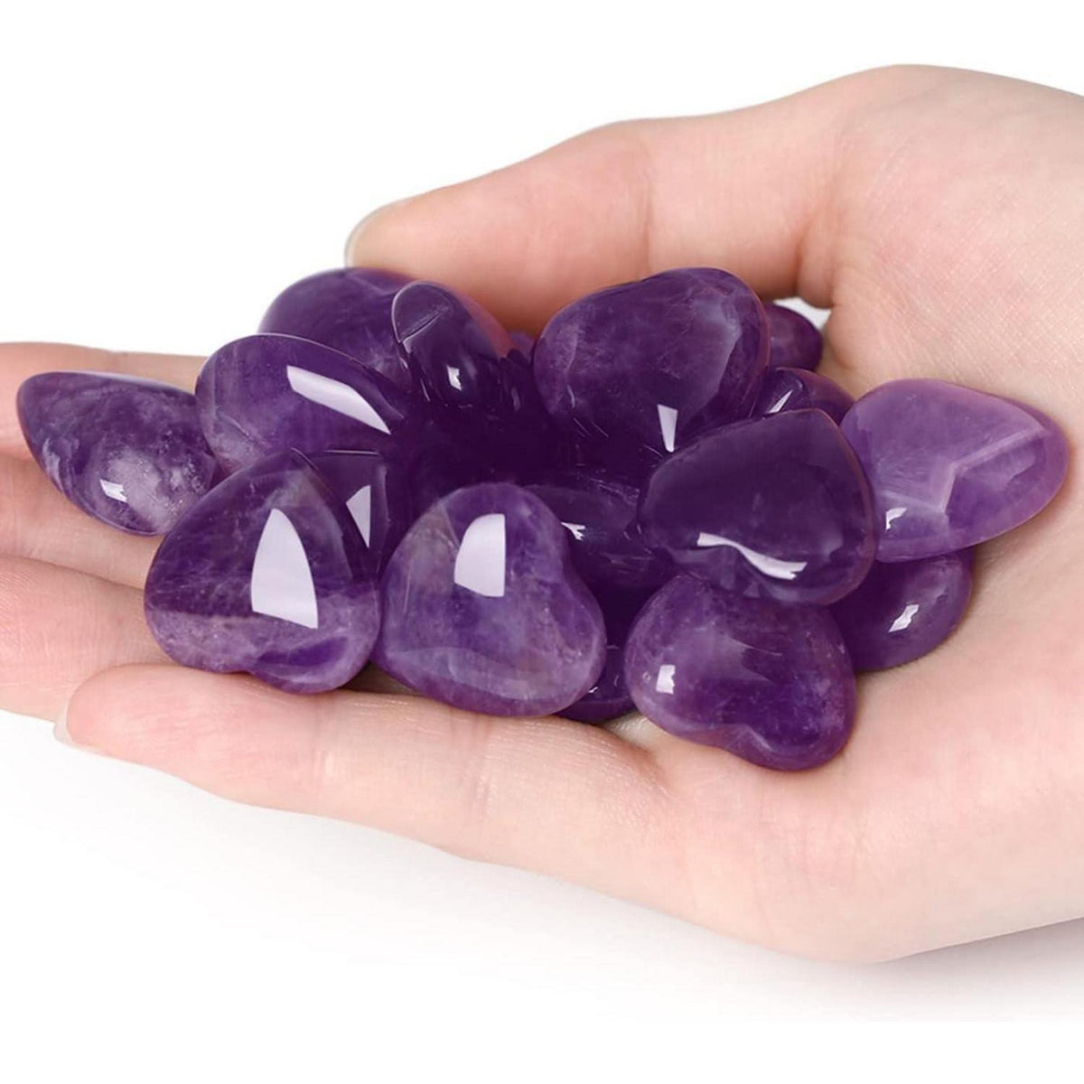 Amethyst Herz Heilkristalle Set für Liebe & Wohlbefinden