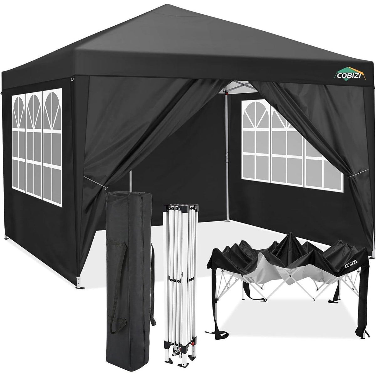 3x3 Pavillon Wasserdicht – Partyzelt mit 4 Seitenwänden