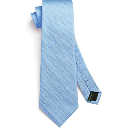 Herren Krawatten-Set mit Einstecktuch, Himmelblau