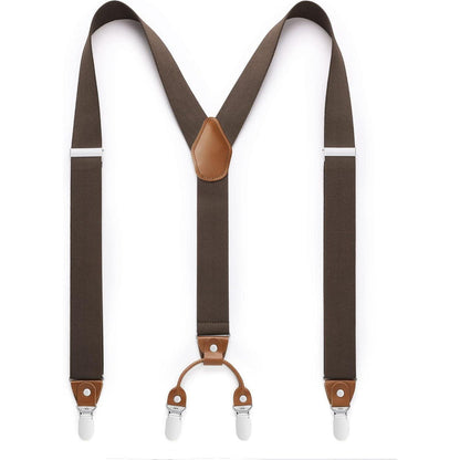 Herren Hosenträger X-Form mit 4 starken Metallclips, verstellbar