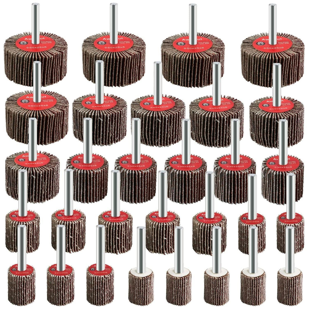 Fächerschleifer Set 30tlg. Korn 80 für Bohrmaschine