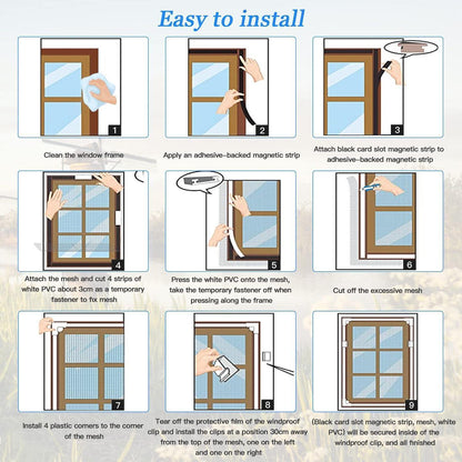 Magnetisches Fliegengitter Fenster 130x150cm – DIY & Verstellbar