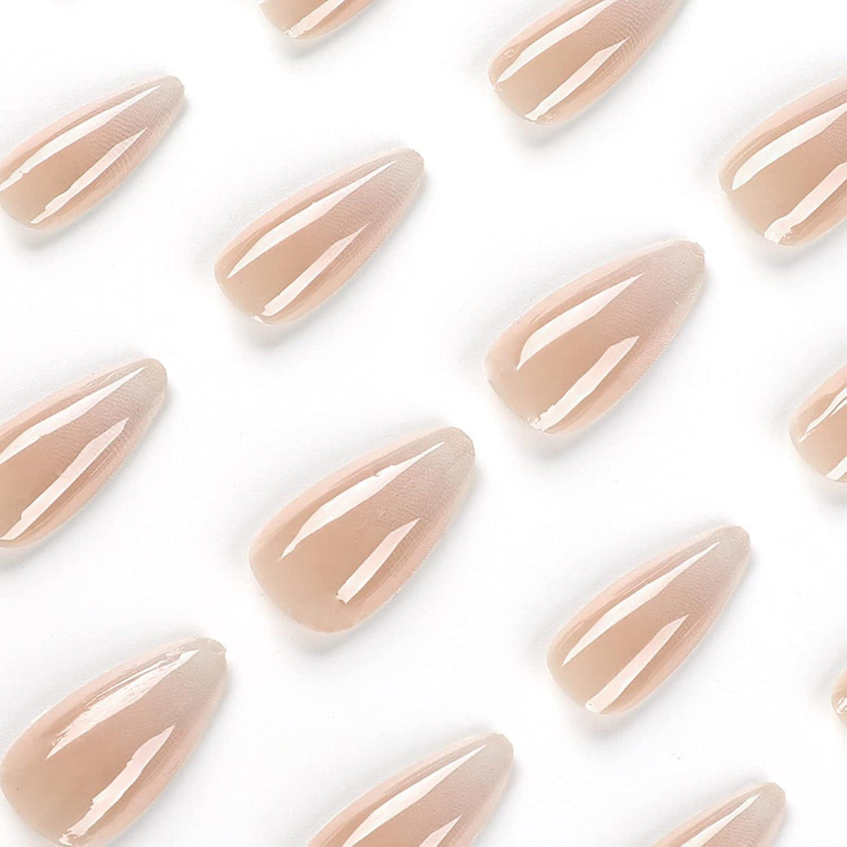 24 Stück Stiletto Nägel Aufkleben Nude Gradient Kunstnägel
