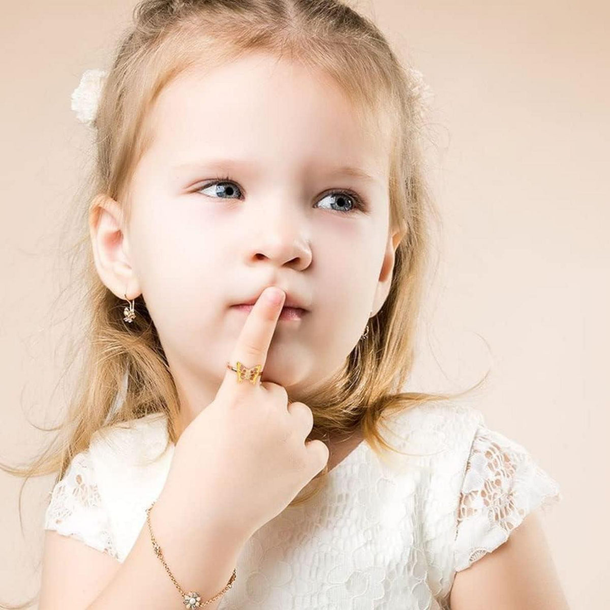 OSDUE Kinderringe Mädchen Set 36 Stück Einstellbare Ringe Kinder Prinzessin