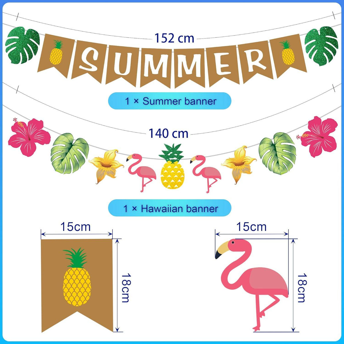 Hawaiianische tropische Party-Dekorationen Sommer Strand Deko