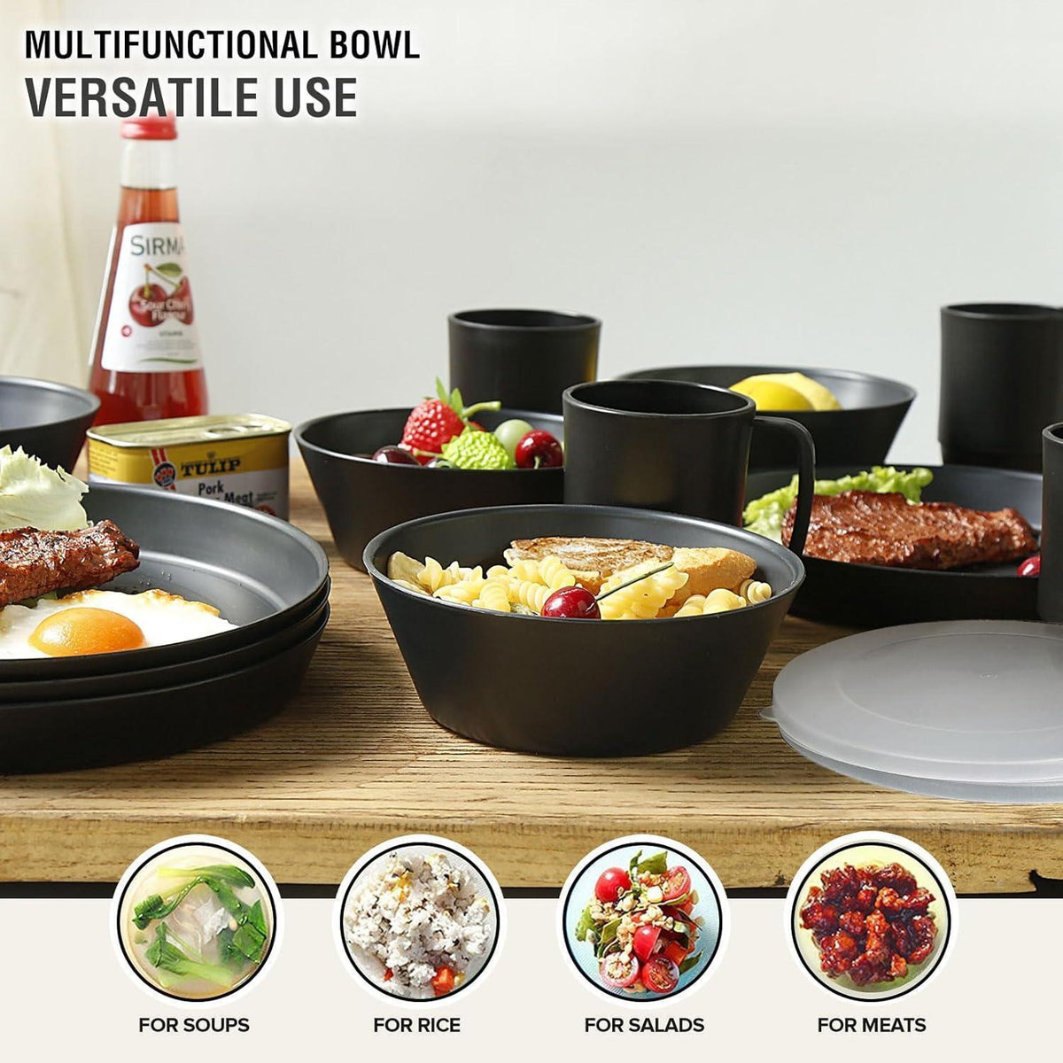 6x Schüssel Set mit Deckel – 710ml, Bruchsicher & Spülmaschinenfest