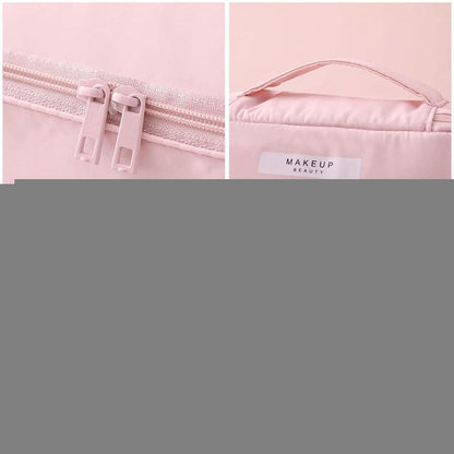 Kosmetiktasche wasserdicht mit Pinselhalter, Rosa, Groß + Klein