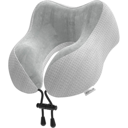 Reisekissen aus Memory Foam mit samtweichem Bezug – Grau