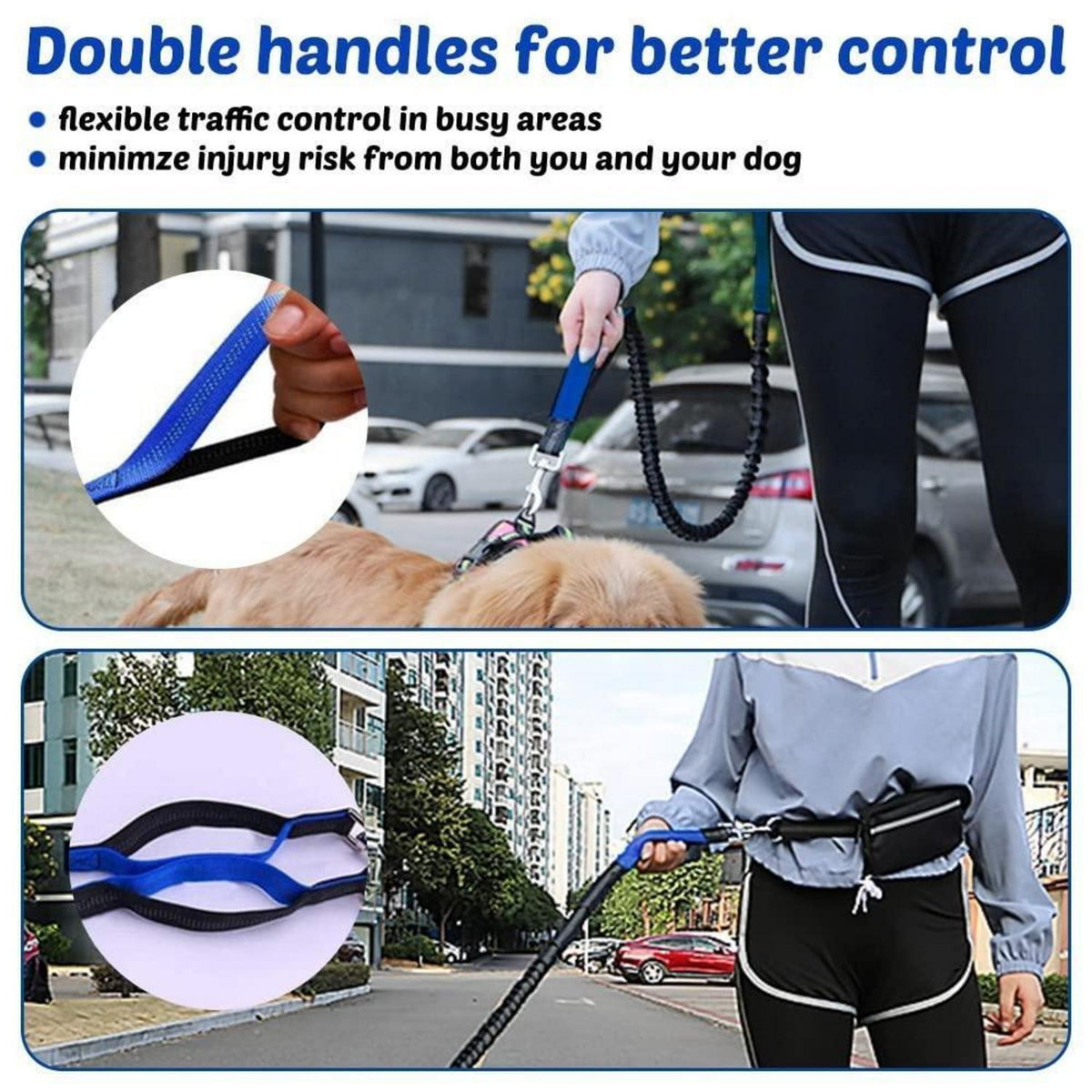 Bungeeleine für Hunde – Reflektierend & Stoßdämpfend 120-150cm