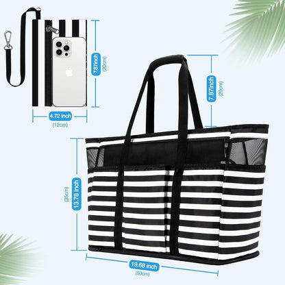 TEUEN XXL Strandtasche Damen Wasserdicht 45L Streifen
