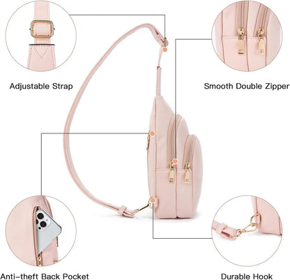 Damen Crossbody Umhängetasche PU Leder Gelb Bauchtasche Stylisch