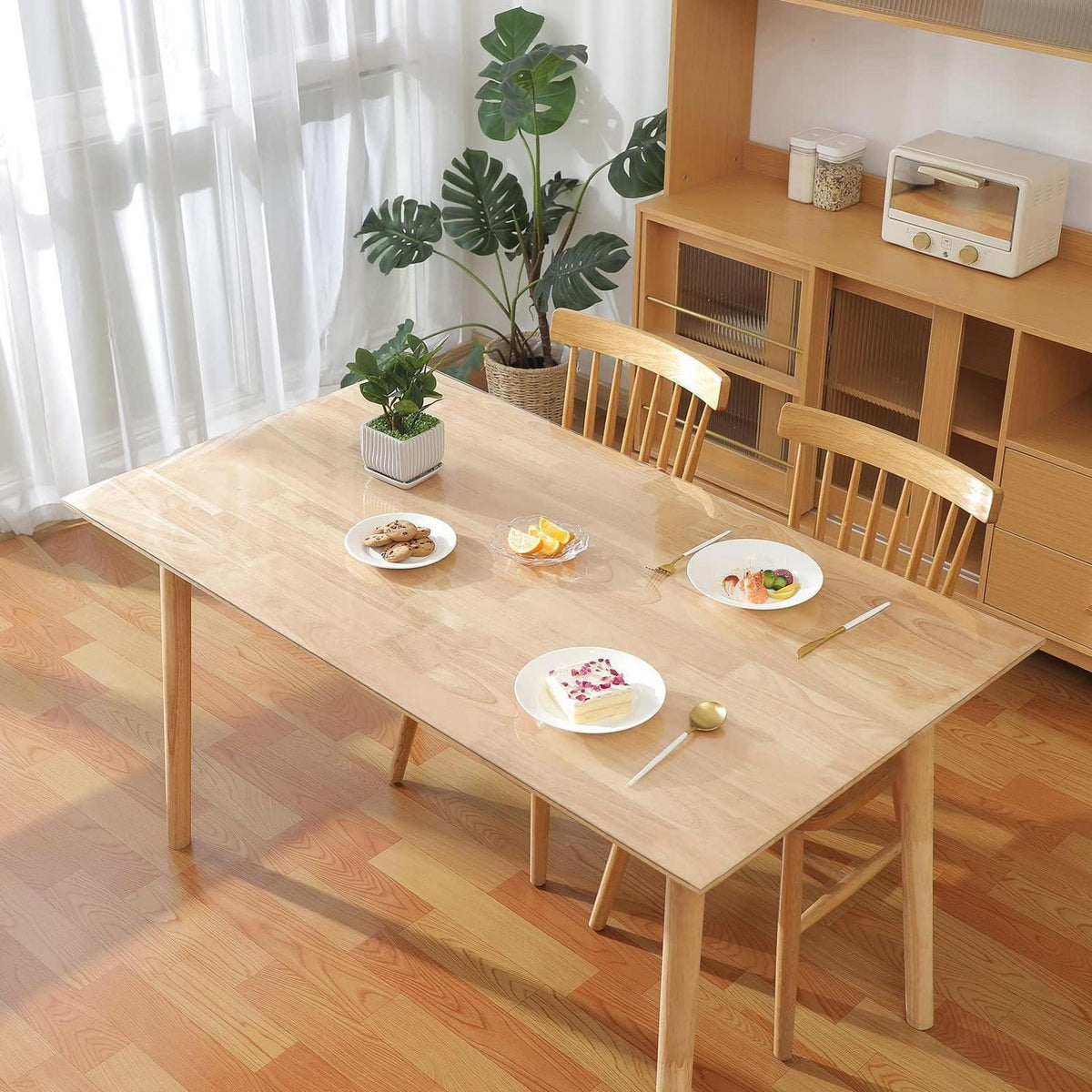 Transparente Tischfolie 90x180cm | 3mm PVC Tischdecke Schutz