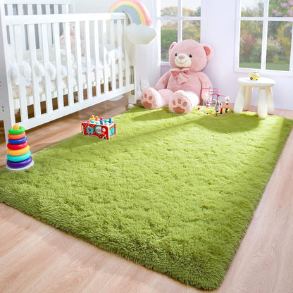 Weicher Hochflor Shaggy Teppich Grün 160x230 cm