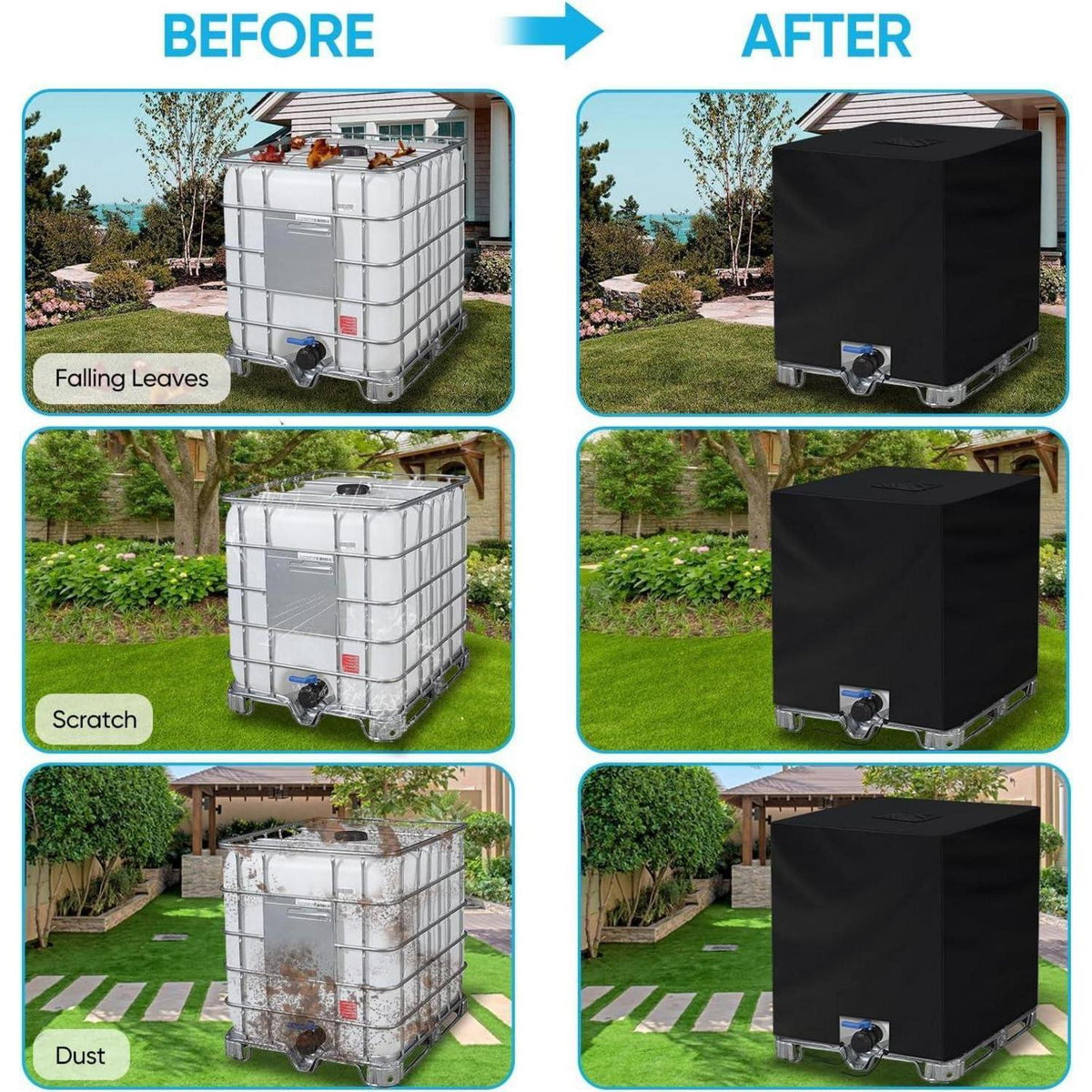 IBC Tankabdeckung 1000L – Wasserdicht & Algenfrei