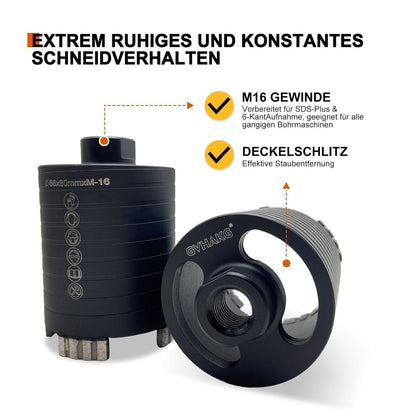 Diamantbohrkrone 68mm für Unterputzdosen mit SDS-Plus Adapter