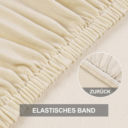 Stretch Stuhlhussen 6er Set – Beige | Abnehmbar & Waschbar