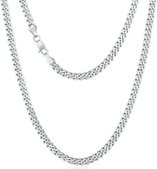 Edelstahl Panzerkette mit Diamantschliff 6mm 45.7cm Silber Gold