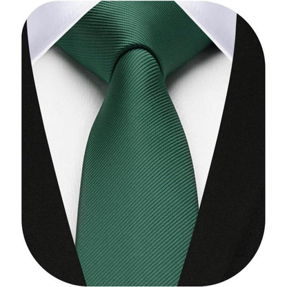 Herren Krawatte Seide Schmal Dunkelgrün 6cm