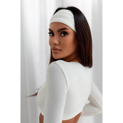 Damen Stirnband Elastisch Weiß Haarband Breit Lycra OEKO TEX