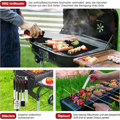 OstalbGriller Premium Grillbesteck Set 13tlg Grill Zubehör