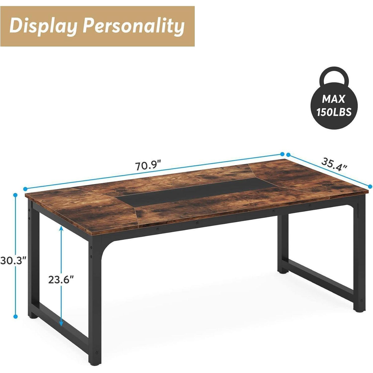 Industrietisch 180x90cm – Esstisch für 6-8 Personen