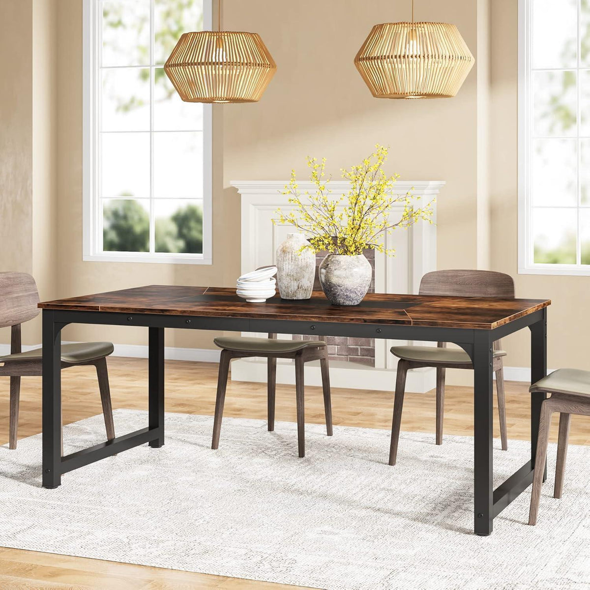 Industrietisch 180x90cm – Esstisch für 6-8 Personen