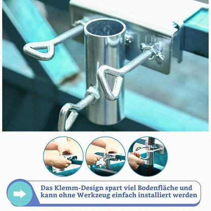 Balkon Sonnenschirmhalterung für Geländer, Ø25-38mm, bis 5cm Breite