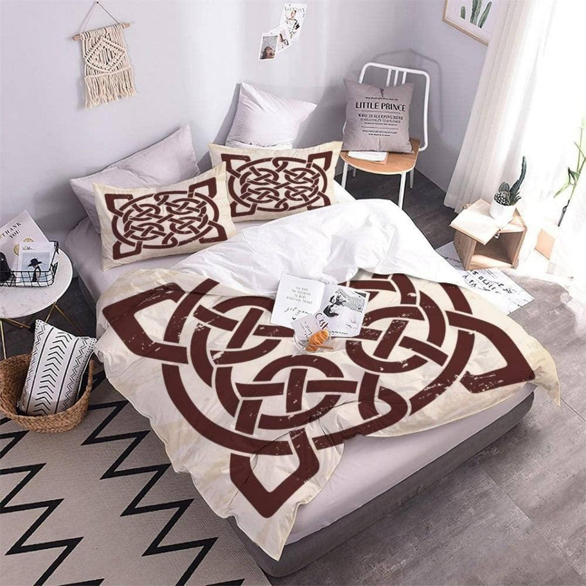 Wikinger Bettwäsche Set 135x200 cm - 4-teilig mit Kissenbezügen