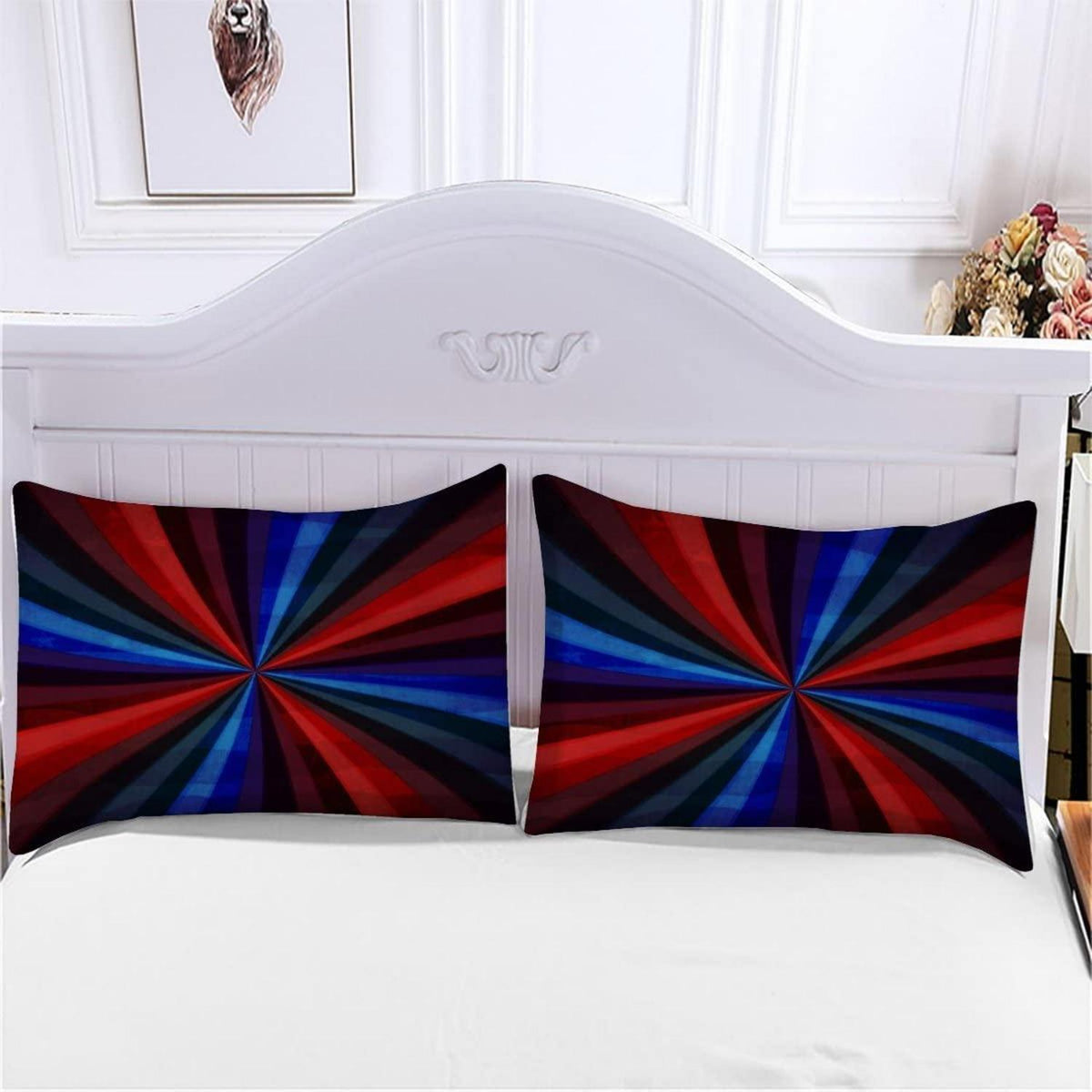 Bettwäsche-Set 135x200 cm, 4-teilig, Retro-Stil mit 3D-Motiv