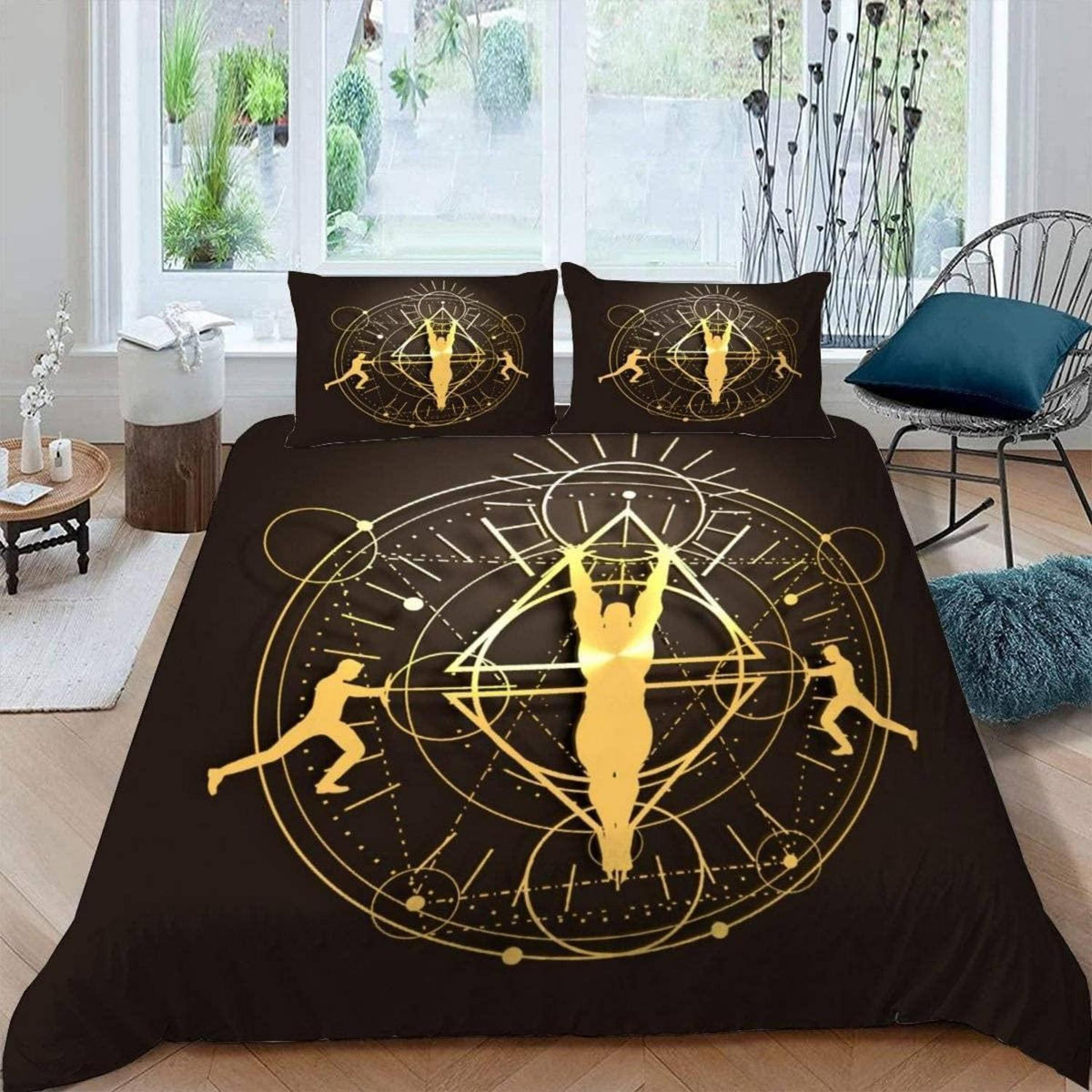Goldene Silhouette Bettwäsche Set 135x200 cm, 4-teilig