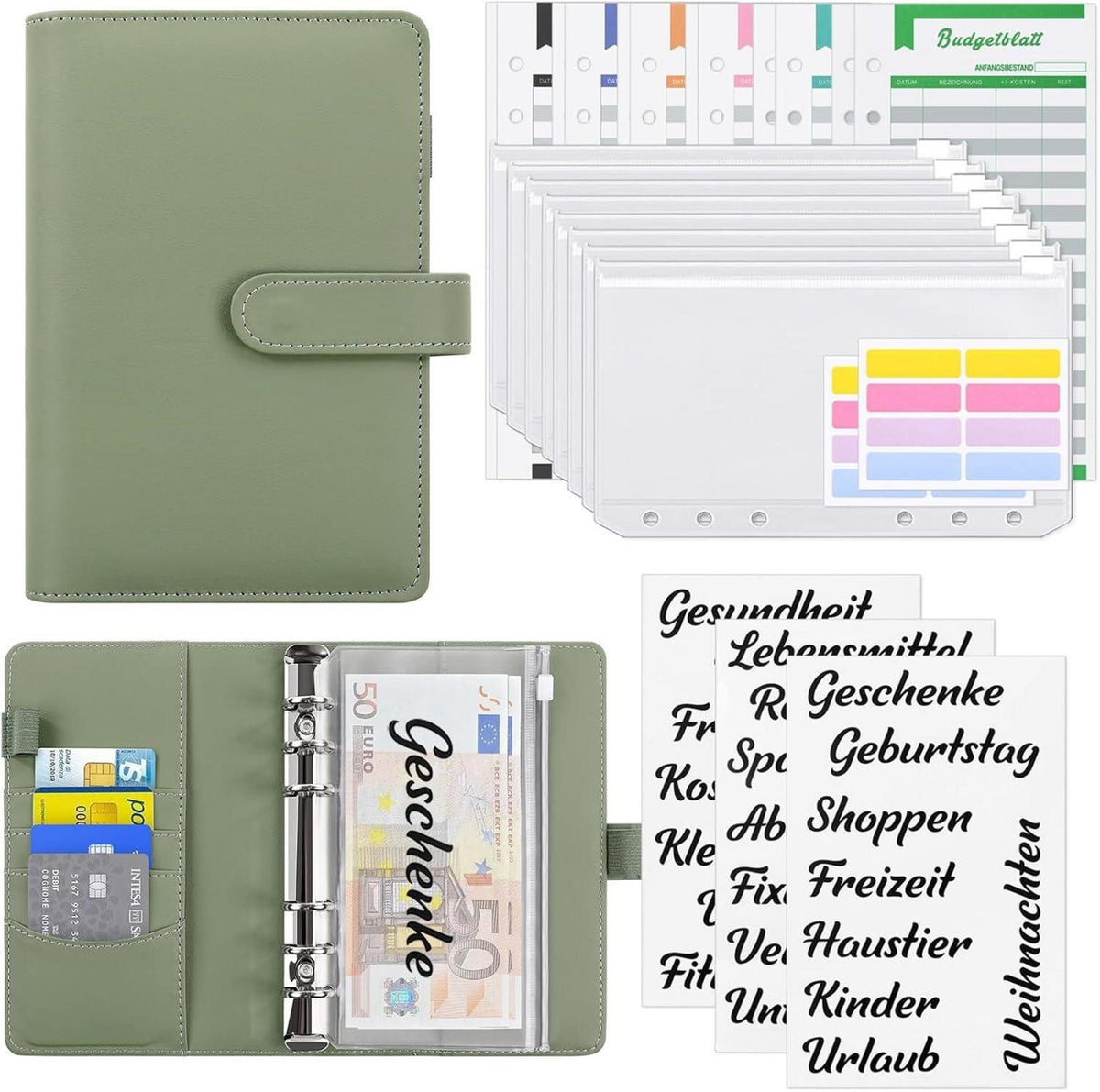 Budget Planner A6 mit Geldumschlägen und Budget Blätter