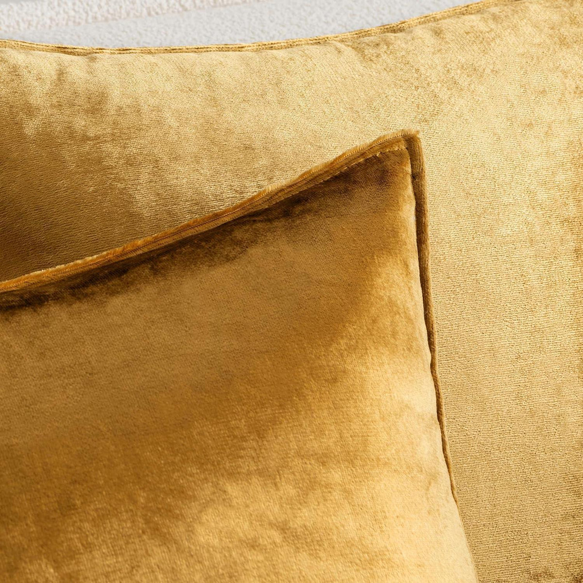 Samt Kissenbezug 40x40 cm Champagner Golden - 2er Set
