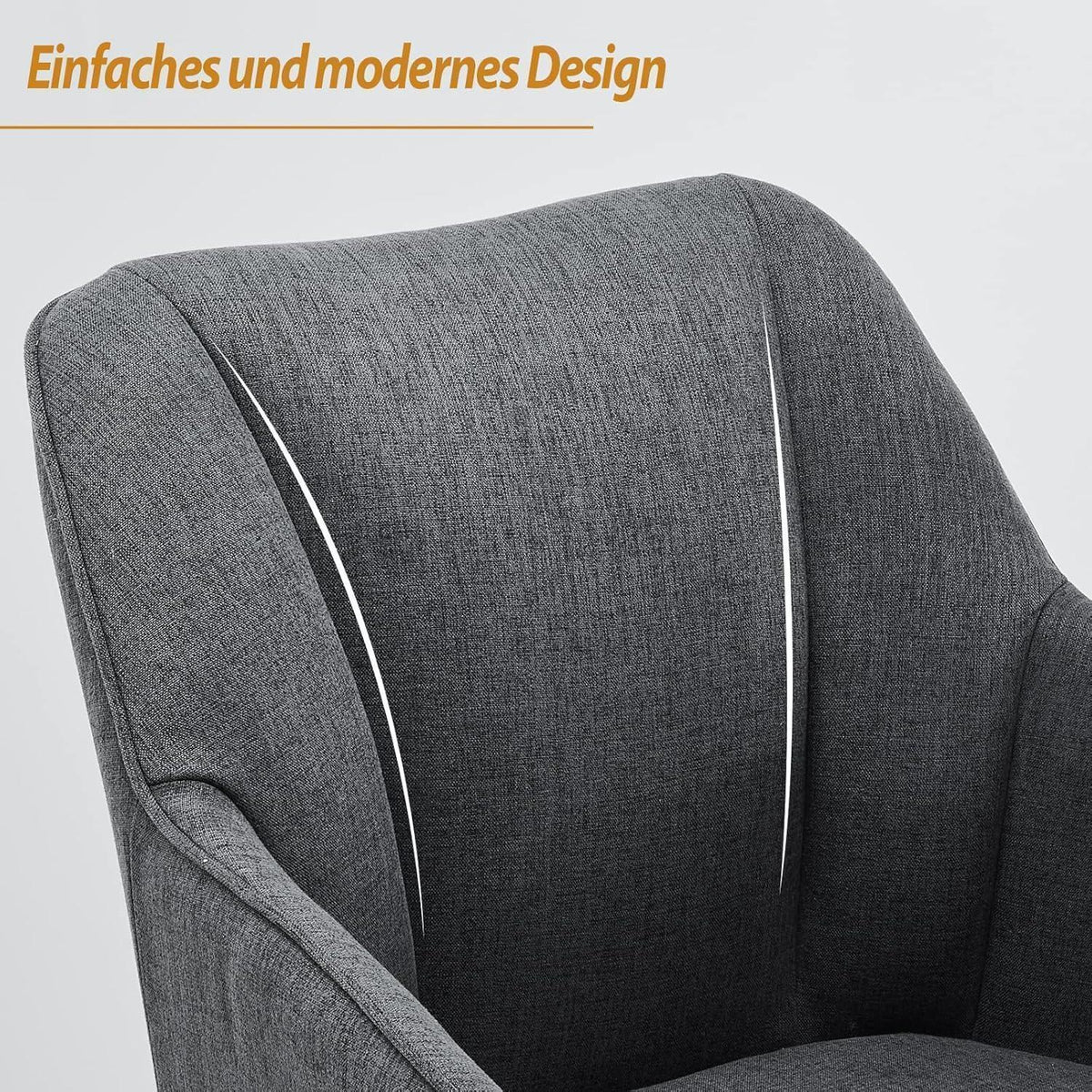 Esszimmerstühle Set 6er Leinen, Modern & Komfortabel Dunkelgrau