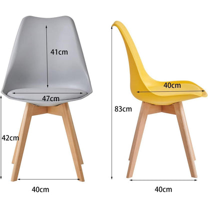 Esszimmerstuhl Set 8er – Massivholzbeine & Abnehmbares Kissen