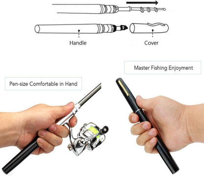 Lixada Mini Angelrute 1.6M Tasche Faltbare Angelrolle Reel Combo Kit