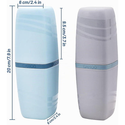 2er Set Zahnbürsten Etui Reisebecher multifunktional & hygienisch