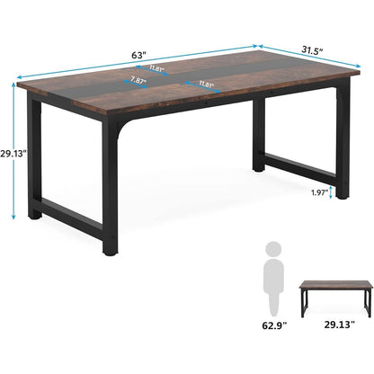 Moderner Computertisch 160x80 cm – Rustikal/Schwarz – Home Office Schreibtisch