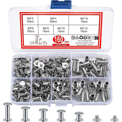 Chicago Schrauben Set 160tlg. M4 M5 für Leder & DIY