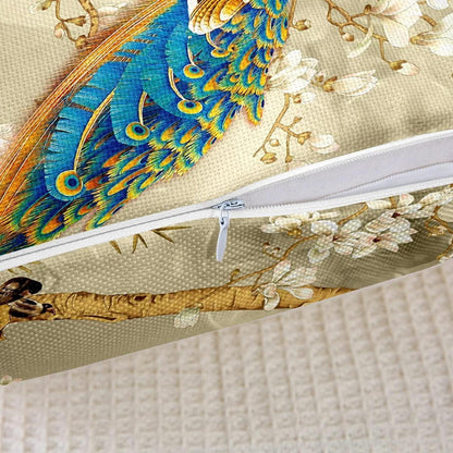 2x Kissenbezug Pfau 45x45cm - Dekorativ & Weich