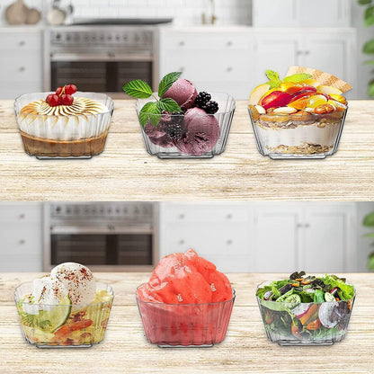 50x Dessertbecher 150ml Quadratisch Transparent Wiederverwendbar