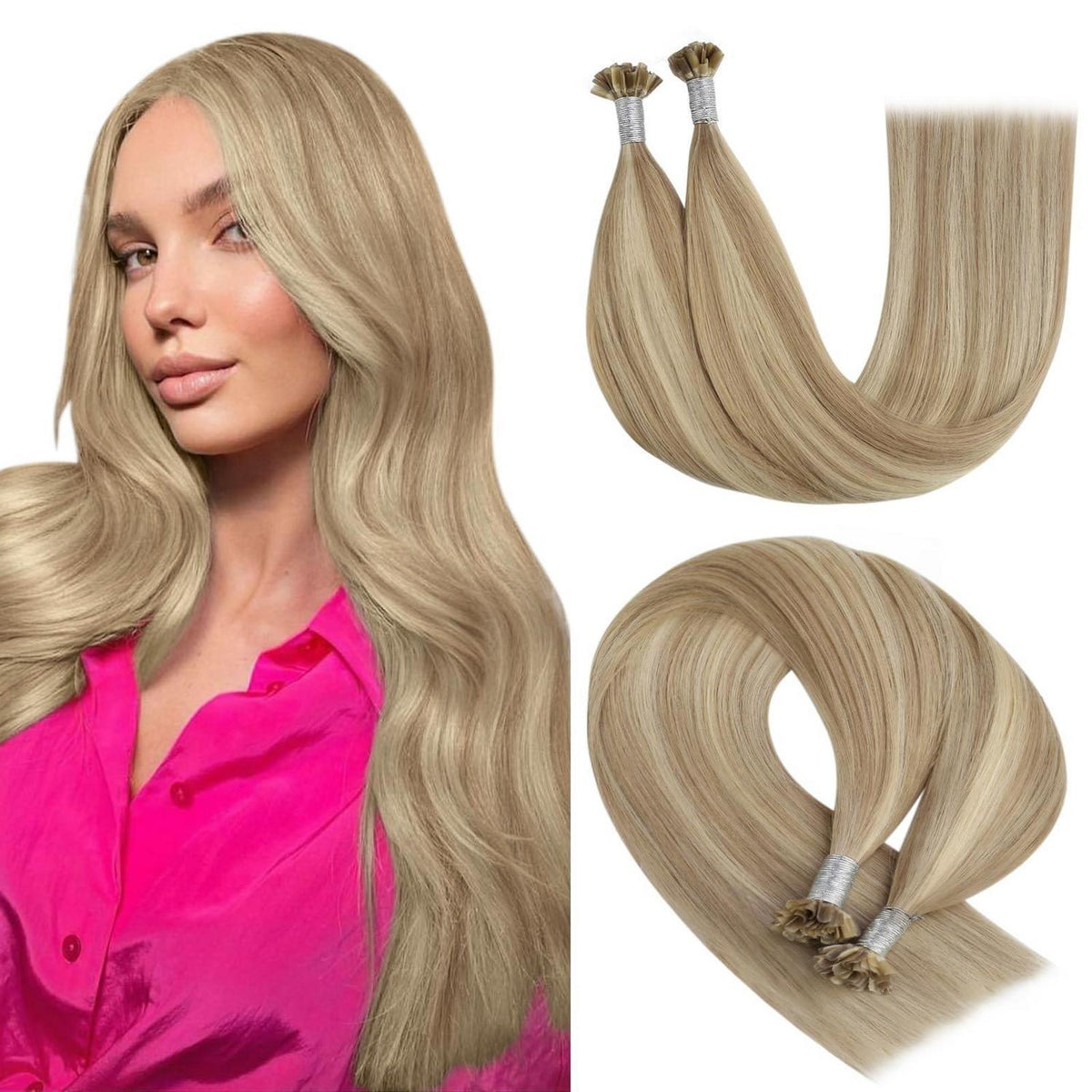 Blond Echthaar Bondings – Remy Haare 40cm #16/22
